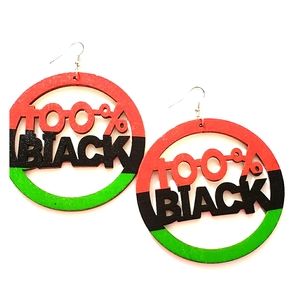 Wooden Pride Earrings! Red, Black & Green.
